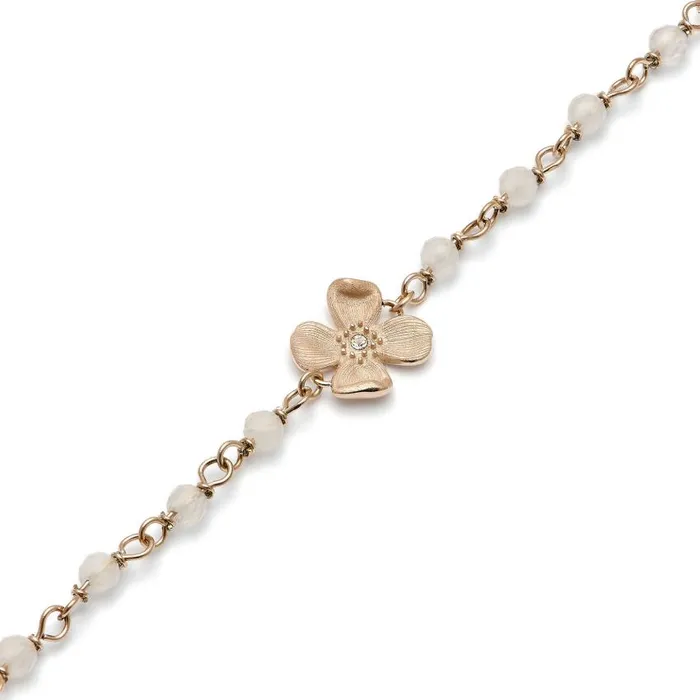 Bracelets Women Olivia Burton Dogwood Rose Gold Plated Beaded Charm Bracelet