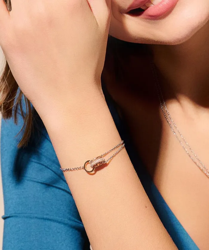 Bracelets Women Olivia Burton Entwine Silver and Rose Gold Bracelet
