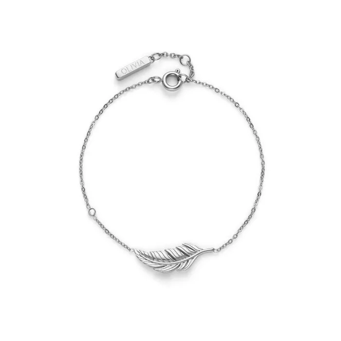 Bracelets Women Olivia Burton Feather Silver Tone Bracelet
