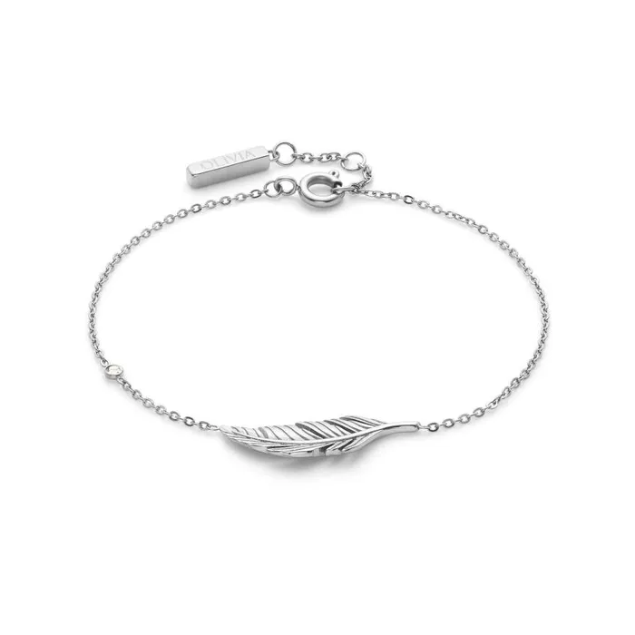 Bracelets Women Olivia Burton Feather Silver Tone Bracelet