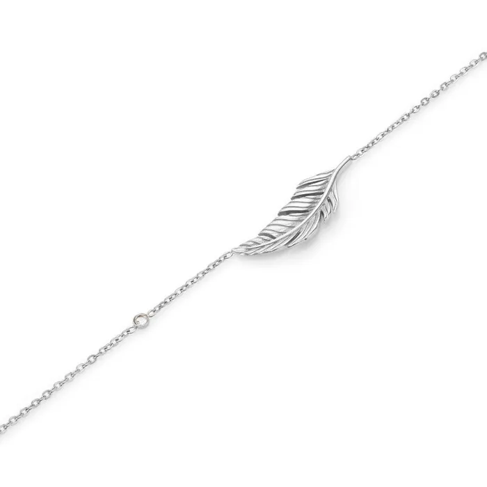 Bracelets Women Olivia Burton Feather Silver Tone Bracelet