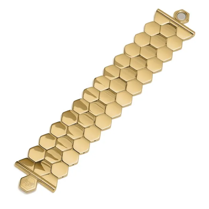 Bracelets Women Olivia Burton Honeycomb Gold Plated Cuff Bracelet