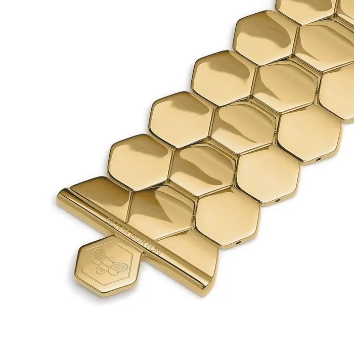 Bracelets Women Olivia Burton Honeycomb Gold Plated Cuff Bracelet
