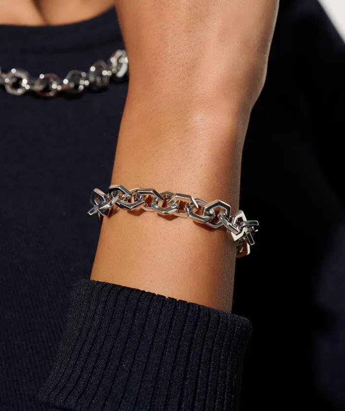 Bracelets Women Olivia Burton Honeycomb Silver Link Bracelet
