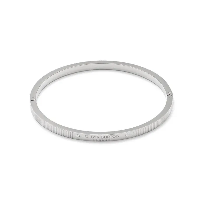 Bracelets Women Olivia Burton Linear Silver Bangle