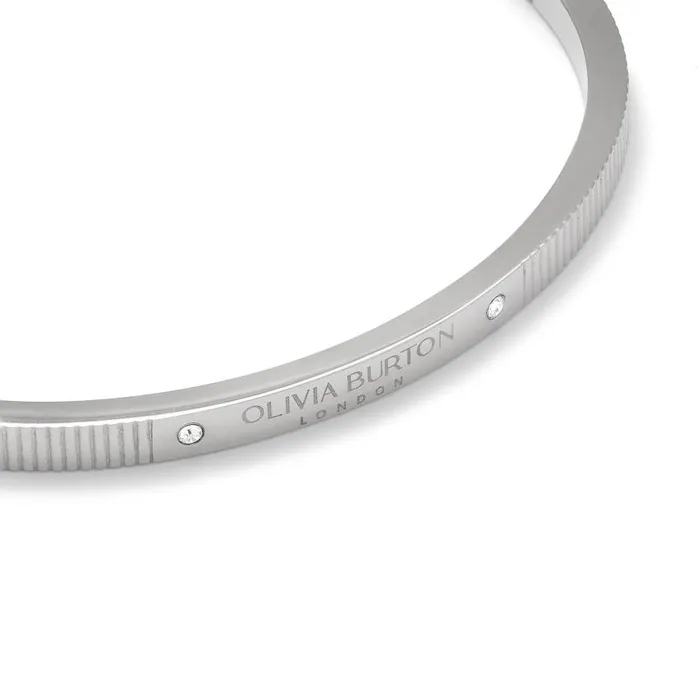 Bracelets Women Olivia Burton Linear Silver Bangle
