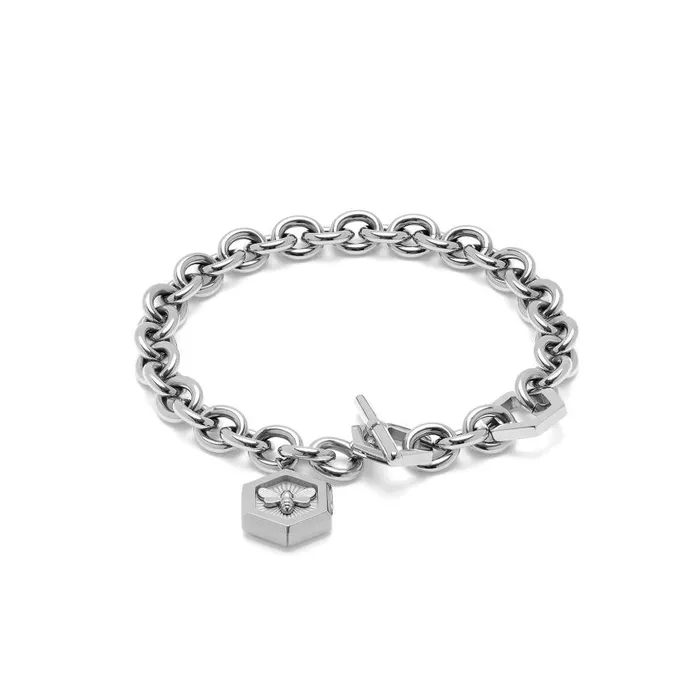 Bracelets Women Olivia Burton Minima Bee Silver Toggle Bracelet