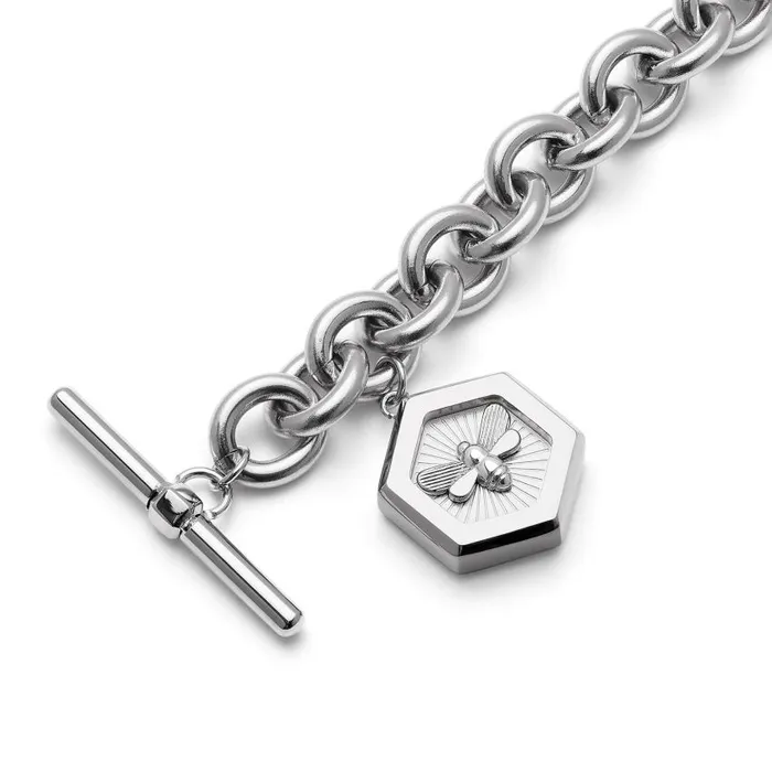 Bracelets Women Olivia Burton Minima Bee Silver Toggle Bracelet