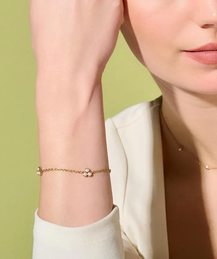 Bracelets Women Olivia Burton Pearl Cluster Gold Bracelet