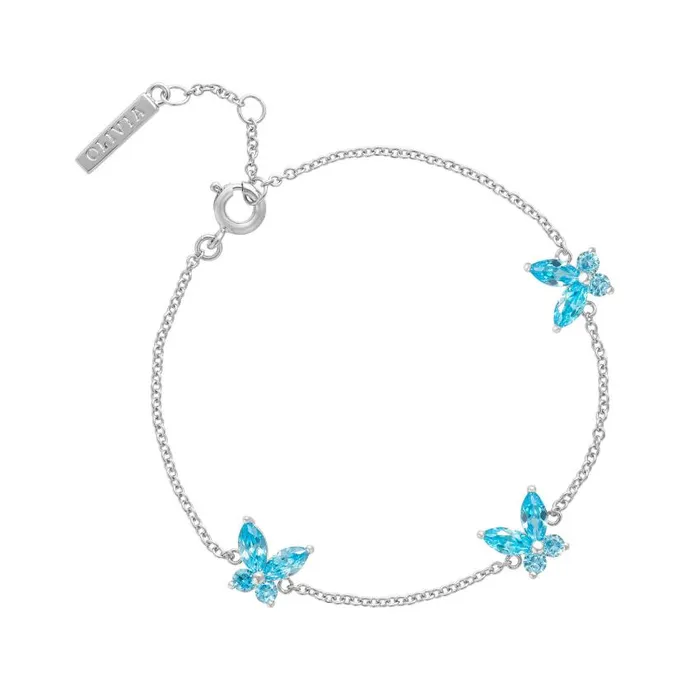 Bracelets Women Olivia Burton Silver and Blue Marquise Bracelet