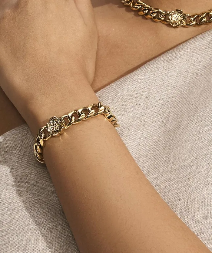 Bracelets Women Olivia Burton Tudor Rose Gold Plated Link Chain Bracelet