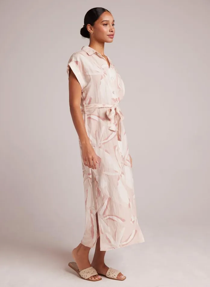 Button Front Belted Shirt Dress 8211 Fresco Floral Print Women Bella Dahl Midi Dresses
