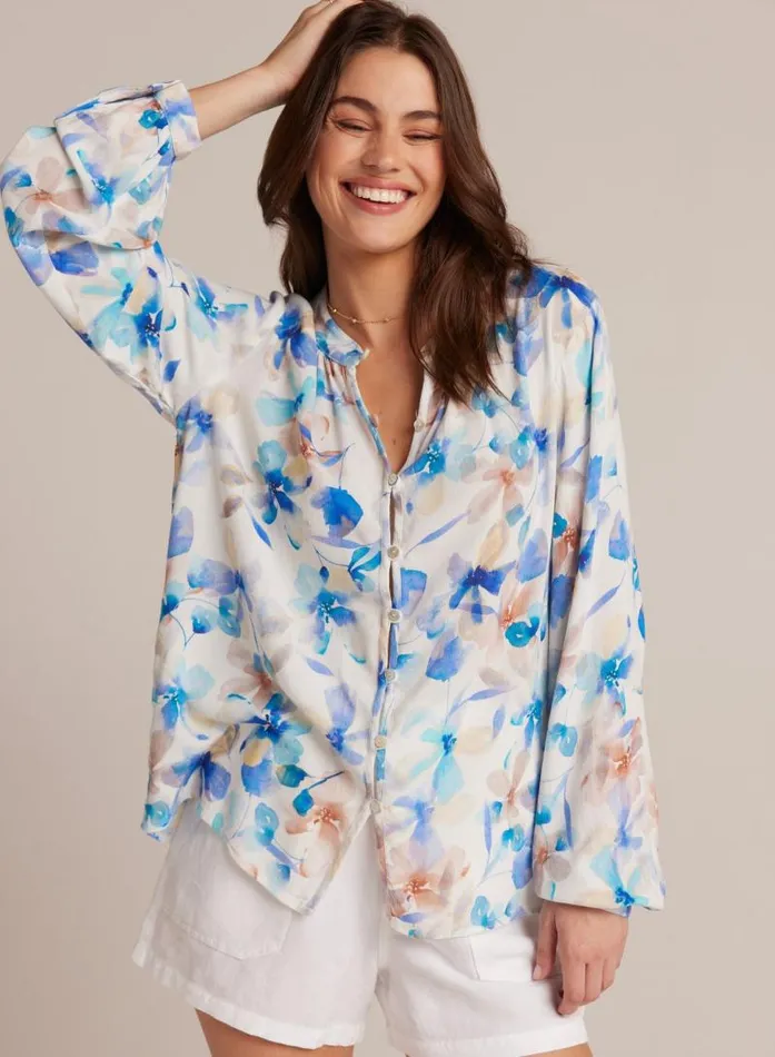 Button Loop Front Shirt 8211 Malibu Floral Print Women Bella Dahl Button Down