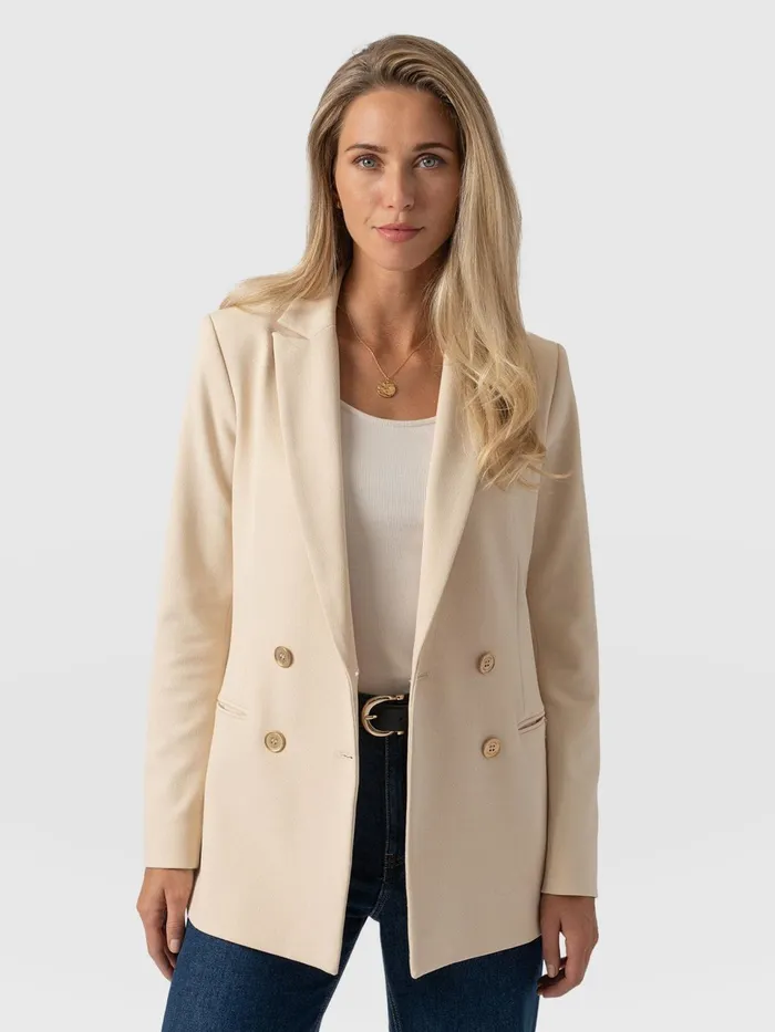 Cambridge Blazer Crepe 8211 Beige Beige Women Saint And Sofia Blazers