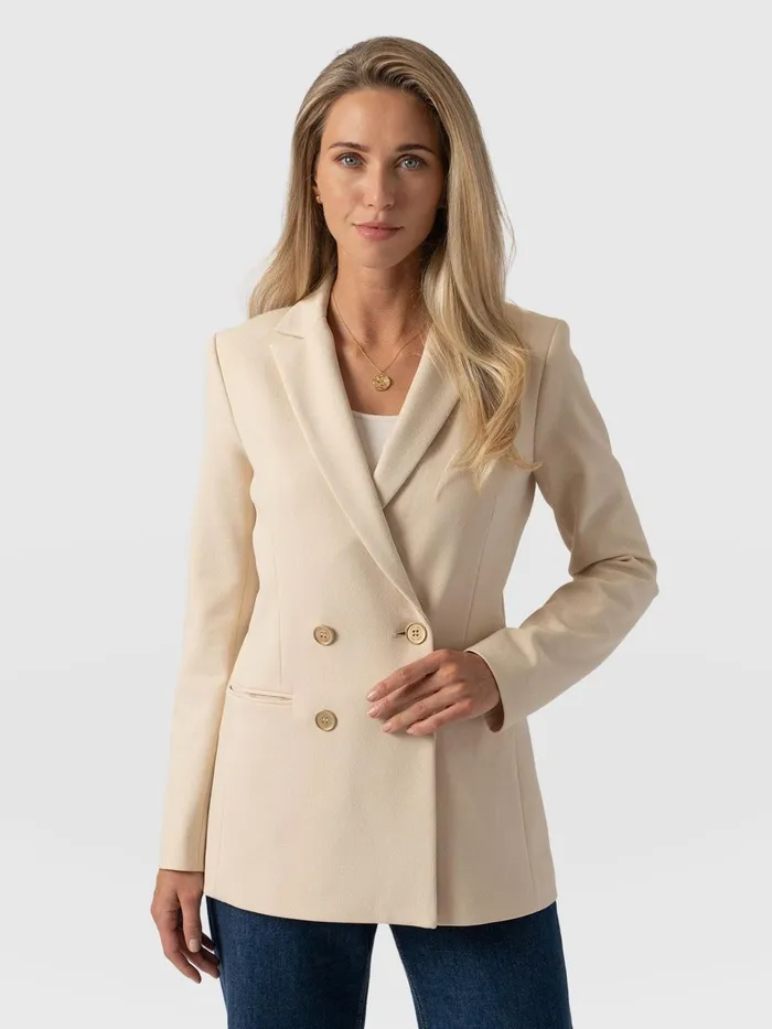 Cambridge Blazer Crepe 8211 Beige Beige Women Saint And Sofia Blazers