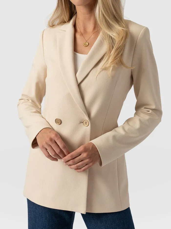 Cambridge Blazer Crepe 8211 Beige Beige Women Saint And Sofia Blazers