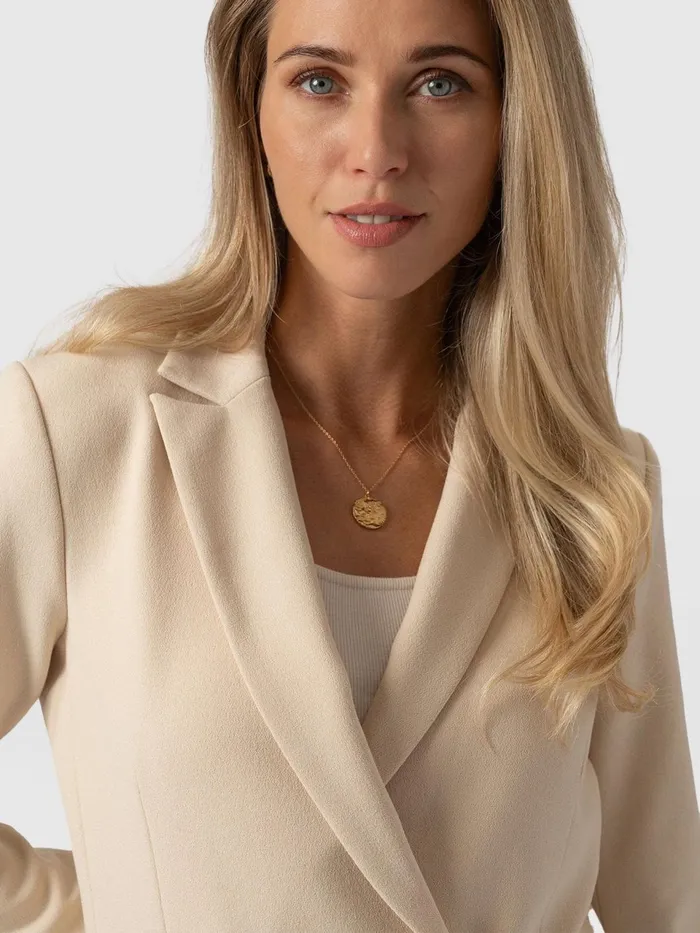 Cambridge Blazer Crepe 8211 Beige Beige Women Saint And Sofia Blazers