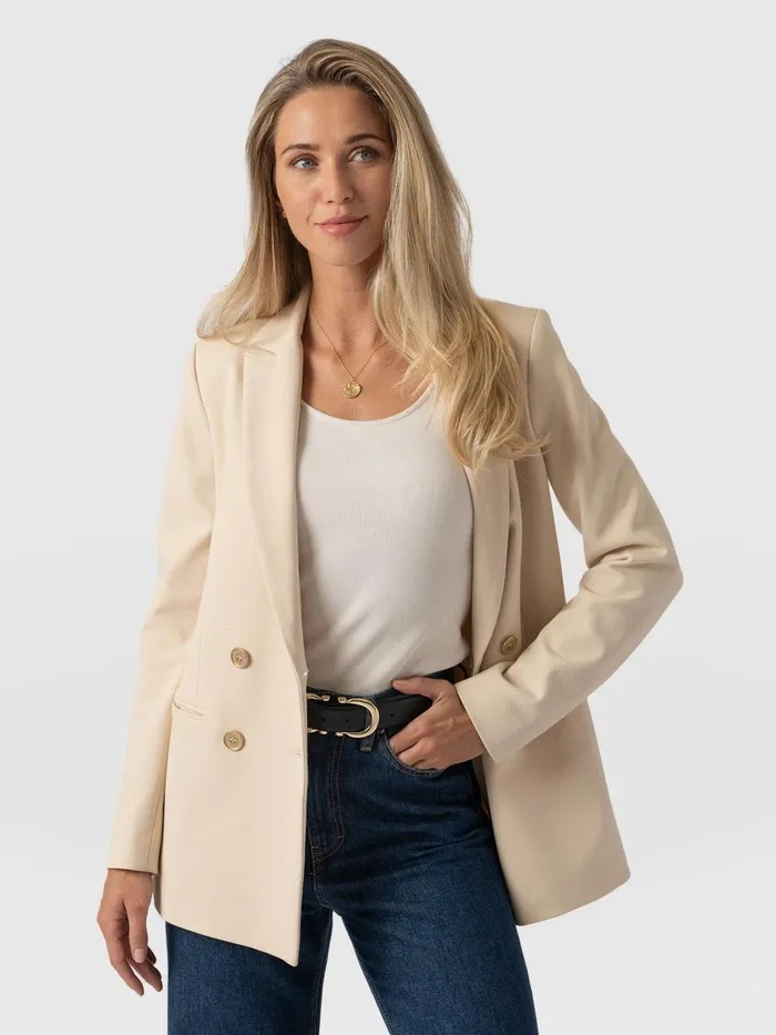 Cambridge Blazer Crepe 8211 Beige Beige Women Saint And Sofia Blazers