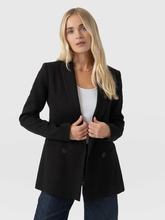Cambridge Blazer Crepe 8211 Black Black Women Saint And Sofia Blazers