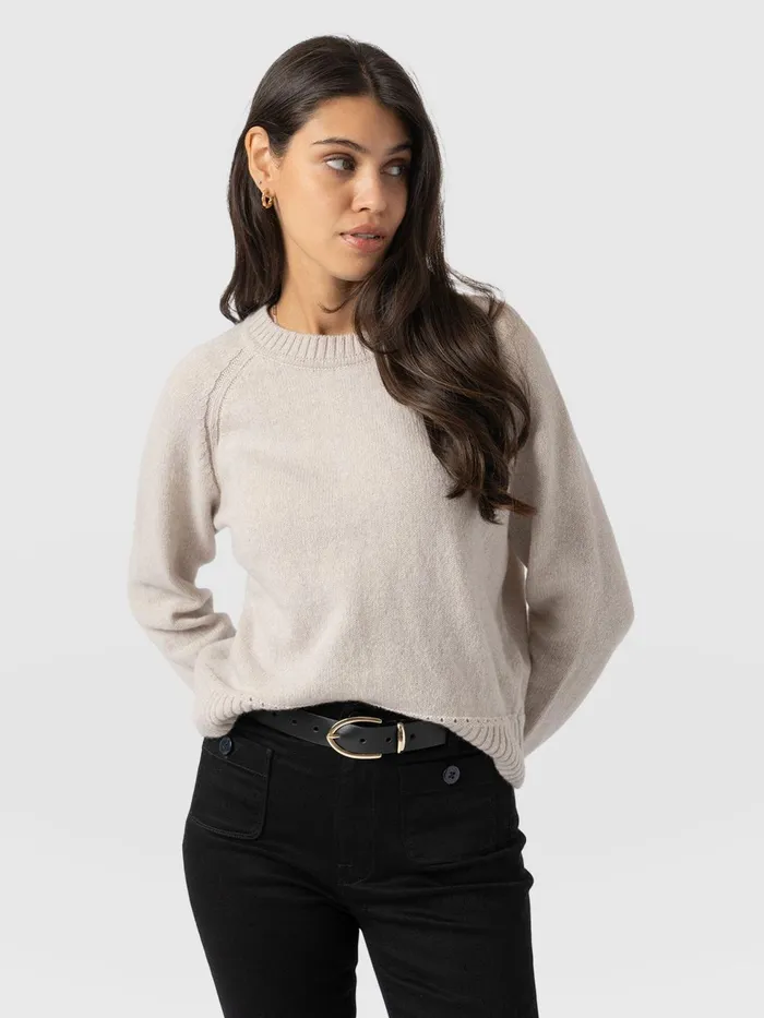Cambridge Cashmere Sweater 8211 Cream Cream Women Saint And Sofia Knitwear
