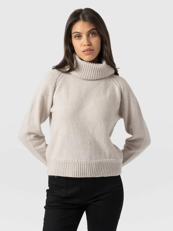 Cambridge Cashmere Sweater 8211 Cream Cream Women Saint And Sofia Knitwear