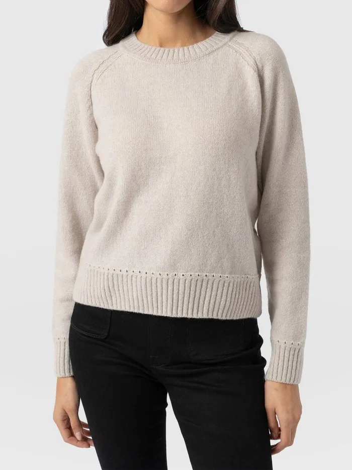 Cambridge Cashmere Sweater 8211 Cream Cream Women Saint And Sofia Knitwear