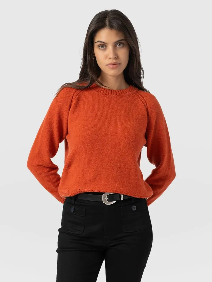 Cambridge Cashmere Sweater 8211 Orange Orange Women Saint And Sofia Knitwear