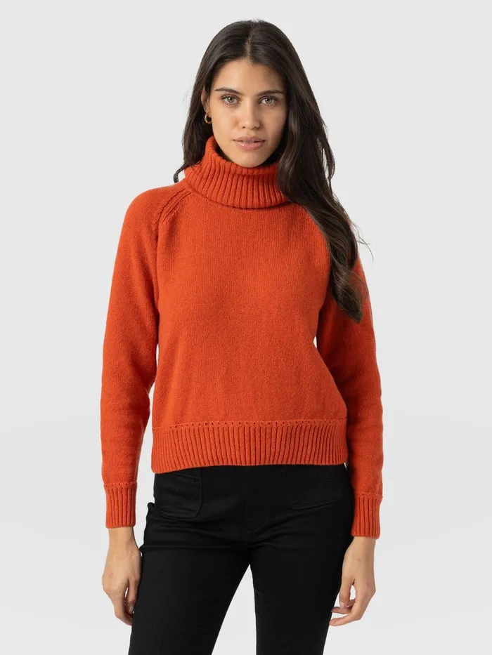 Cambridge Cashmere Sweater 8211 Orange Orange Women Saint And Sofia Knitwear