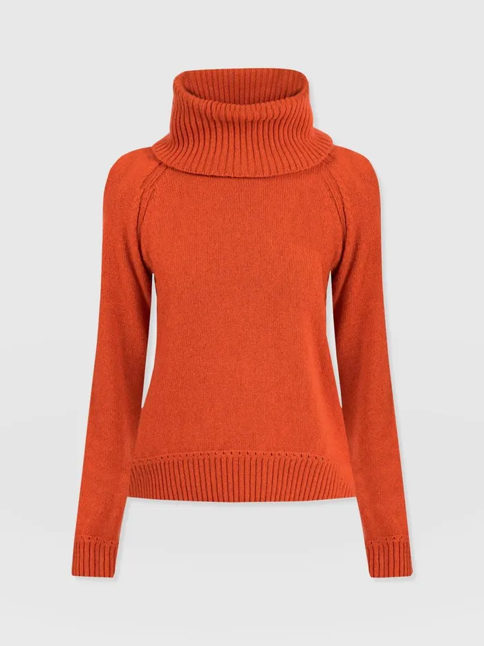 Cambridge Cashmere Sweater 8211 Orange Orange Women Saint And Sofia Knitwear