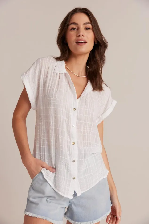 Cap Sleeve Button Down 8211 White Women Bella Dahl Short Sleeve