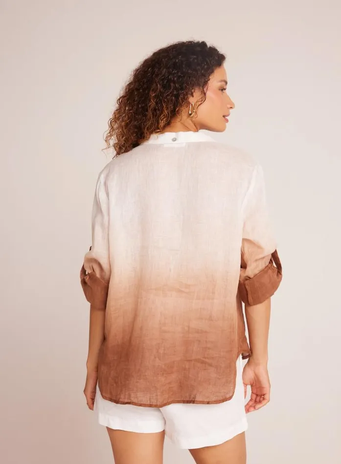 Capri Button Down 8211 Coconut Ombre Dye Women Bella Dahl Long Sleeve