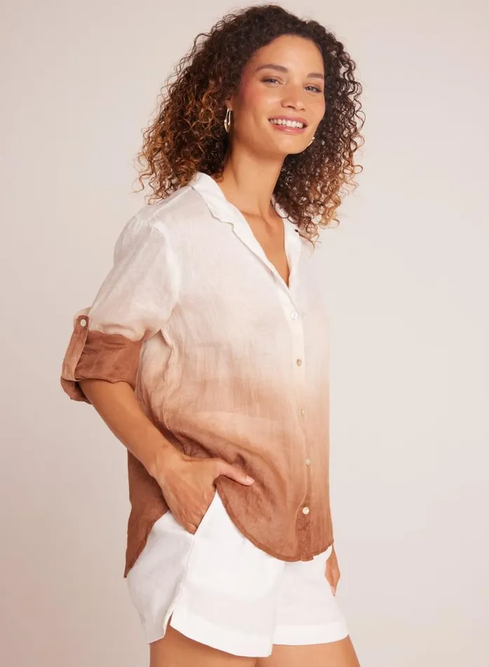 Capri Button Down 8211 Coconut Ombre Dye Women Bella Dahl Long Sleeve