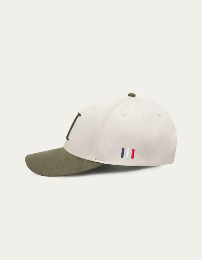 CapsHats Men Les Deux Baseball Cap Contrast Suede II 8211 Light Desert SandForest Green