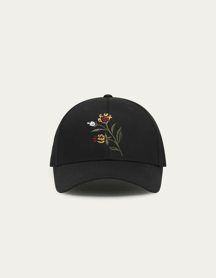 CapsHats Men Les Deux Les Deux Flower Baseball Cap 8211 BlackBlack