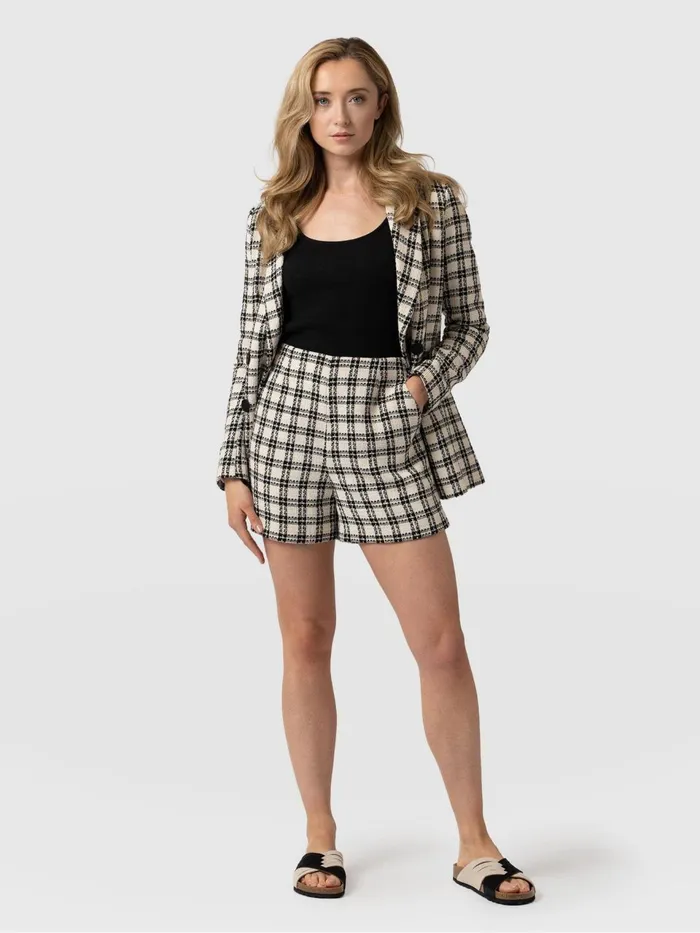 Carnaby Short 8211 Black and Cream Check Black and Cream Check Women Saint And Sofia Shorts Carnaby Short 8211 Black and Cream Check Black and Cream Check Women Saint And Sofia Shorts