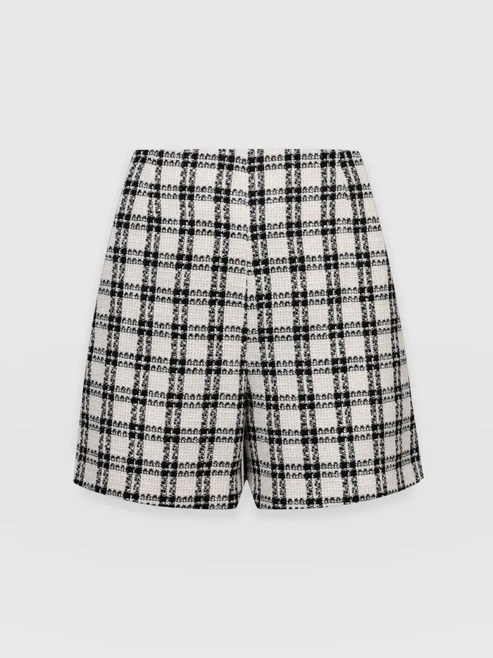 Carnaby Short 8211 Black and Cream Check Black and Cream Check Women Saint And Sofia Shorts