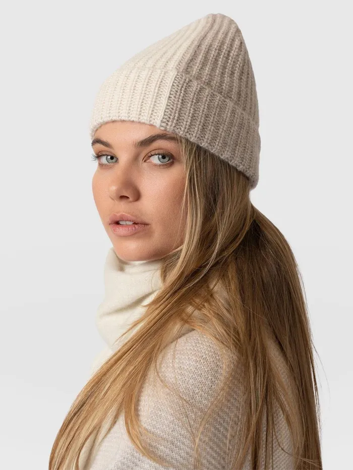 Cashmere Beanie 8211 CreamBeige Creambeige Women Saint And Sofia Scarves and Hats