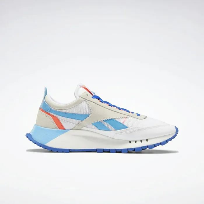 Casual Shoes MensWomens Reebok Classic Leather Legacy Shoes Ftwr White Chalk Court Blue