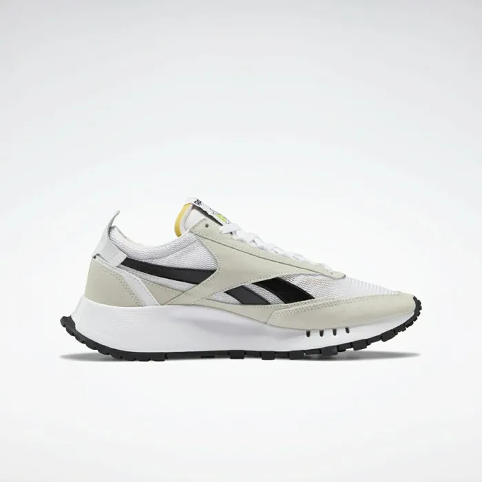 Casual Shoes MensWomens Reebok Classic Leather Legacy Shoes Ftwr White Core Black Acid Yellow