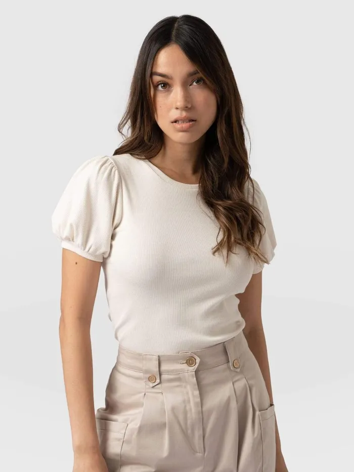 Cavendish Tee 8211 Cream Cream Women Saint And Sofia TShirts and Tanks