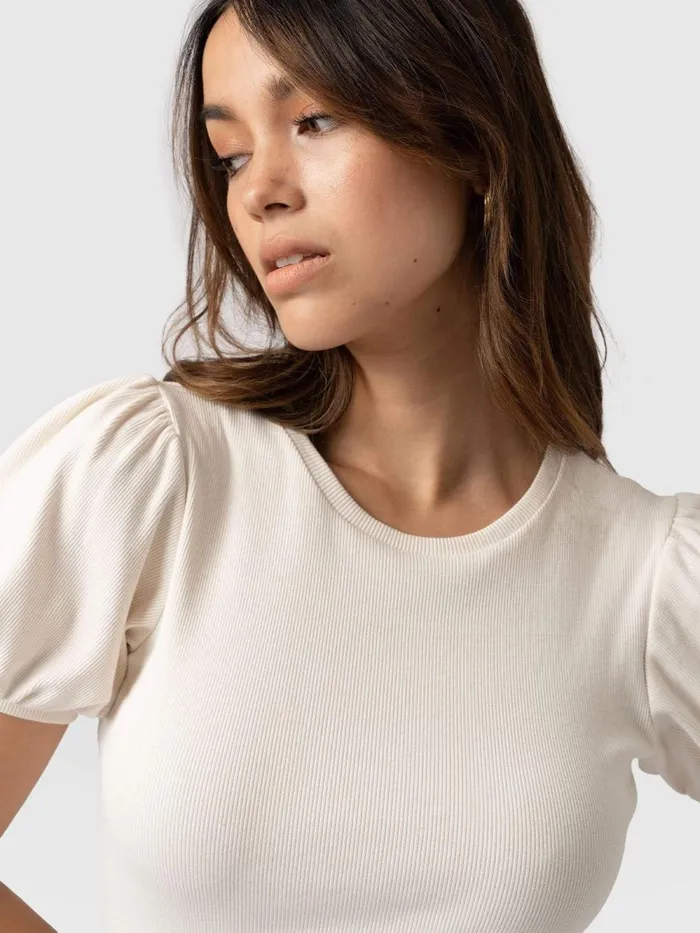 Cavendish Tee 8211 Cream Cream Women Saint And Sofia TShirts and Tanks