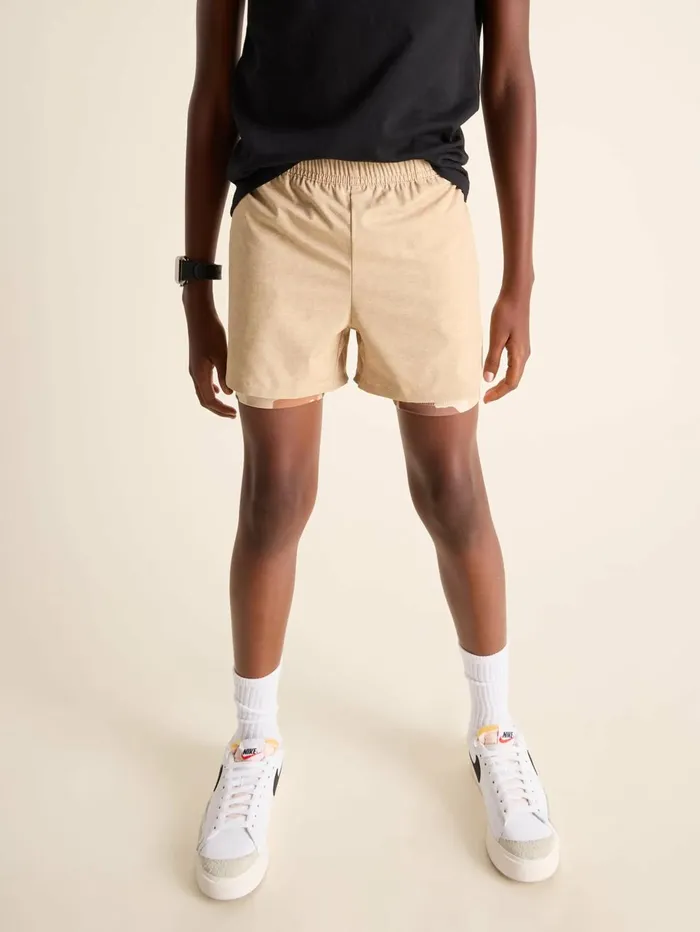 Chubbies Athletic Shorts Kids The Neutral Zones Beige Heatherbrown Camouflage Liner