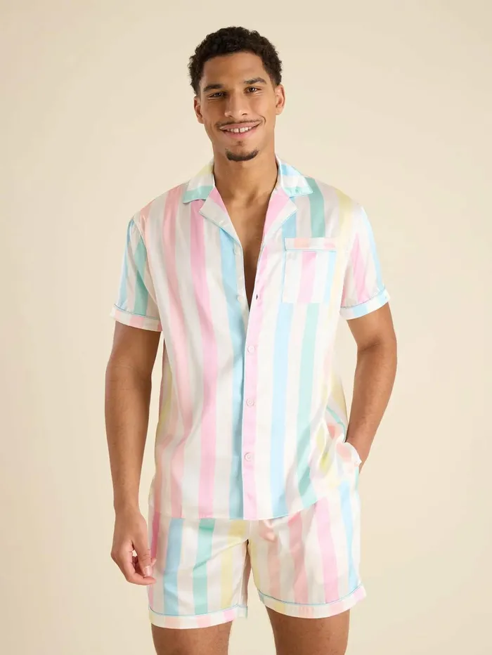 Chubbies Pajamas Categories The Deep Freeze White Pastel Stripe
