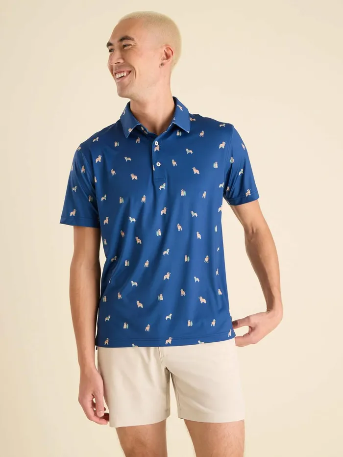Chubbies Polos Men The Barkin039 Up The Wrong Tree Navy Golf Dogs