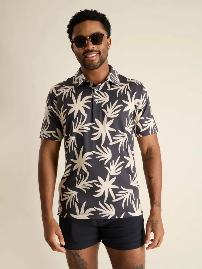 Chubbies Polos Men The Party Time Floral Black Abstract Floral