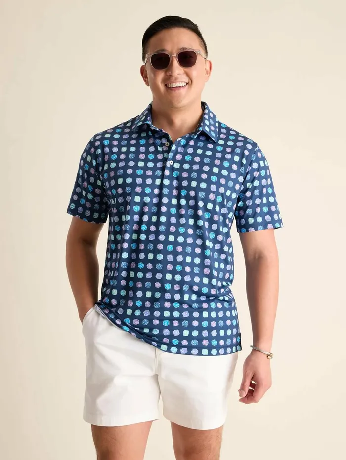 Chubbies Polos Men The Sugar Spice and Everything Dice Navy Dice