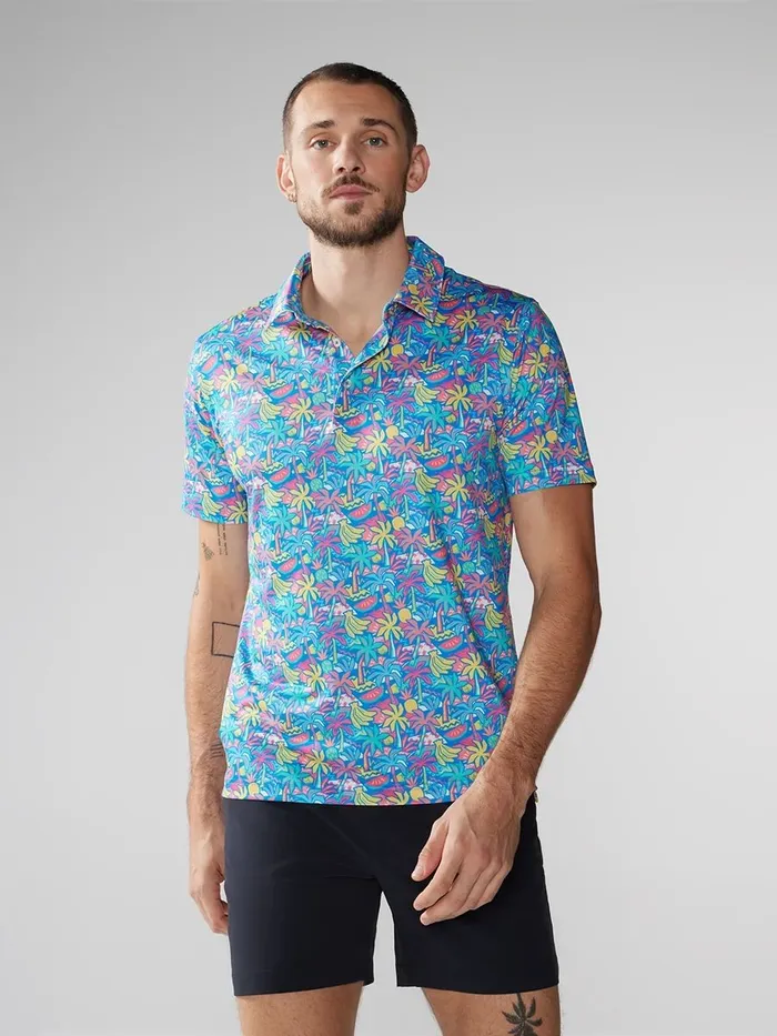 Chubbies Polos Men The Tropical Bunch Blue Fruit