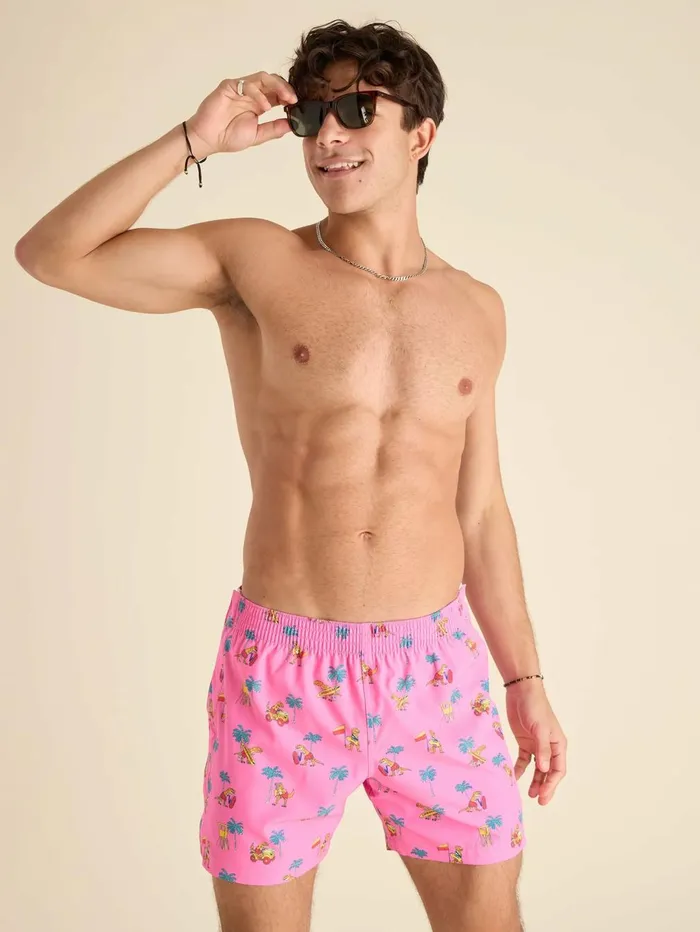 Chubbies Swim Men The Dino Racers Pink Dinosaur