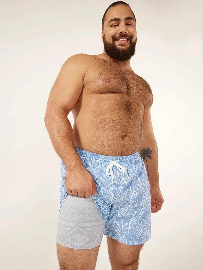Chubbies Swim Men The ThighNapples Faded Blue Pineapple