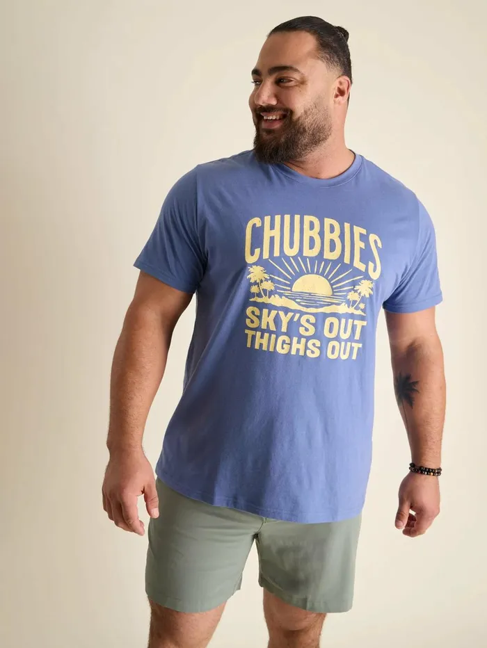 Chubbies Tees and Tanks Men The No Brainer Dusty Blue